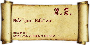 Májer Róza névjegykártya