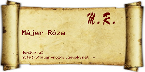 Májer Róza névjegykártya